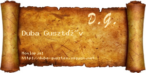 Duba Gusztáv névjegykártya