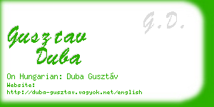 gusztav duba business card
