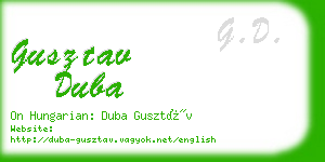 gusztav duba business card